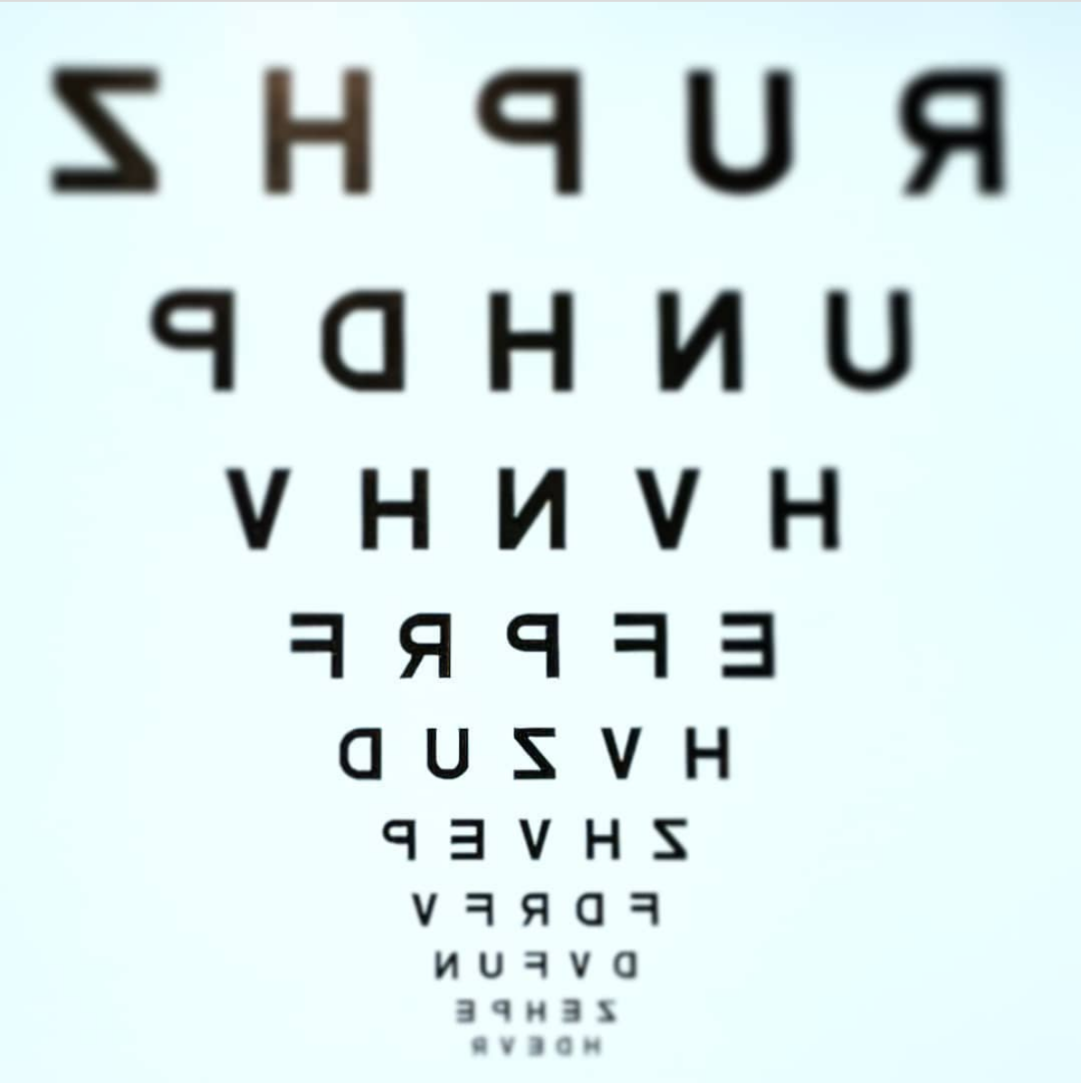 Stylised eye-test letter chart graphic