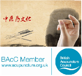 British Acupuncture Council (BAcC) member badge with Chinese calligraphy