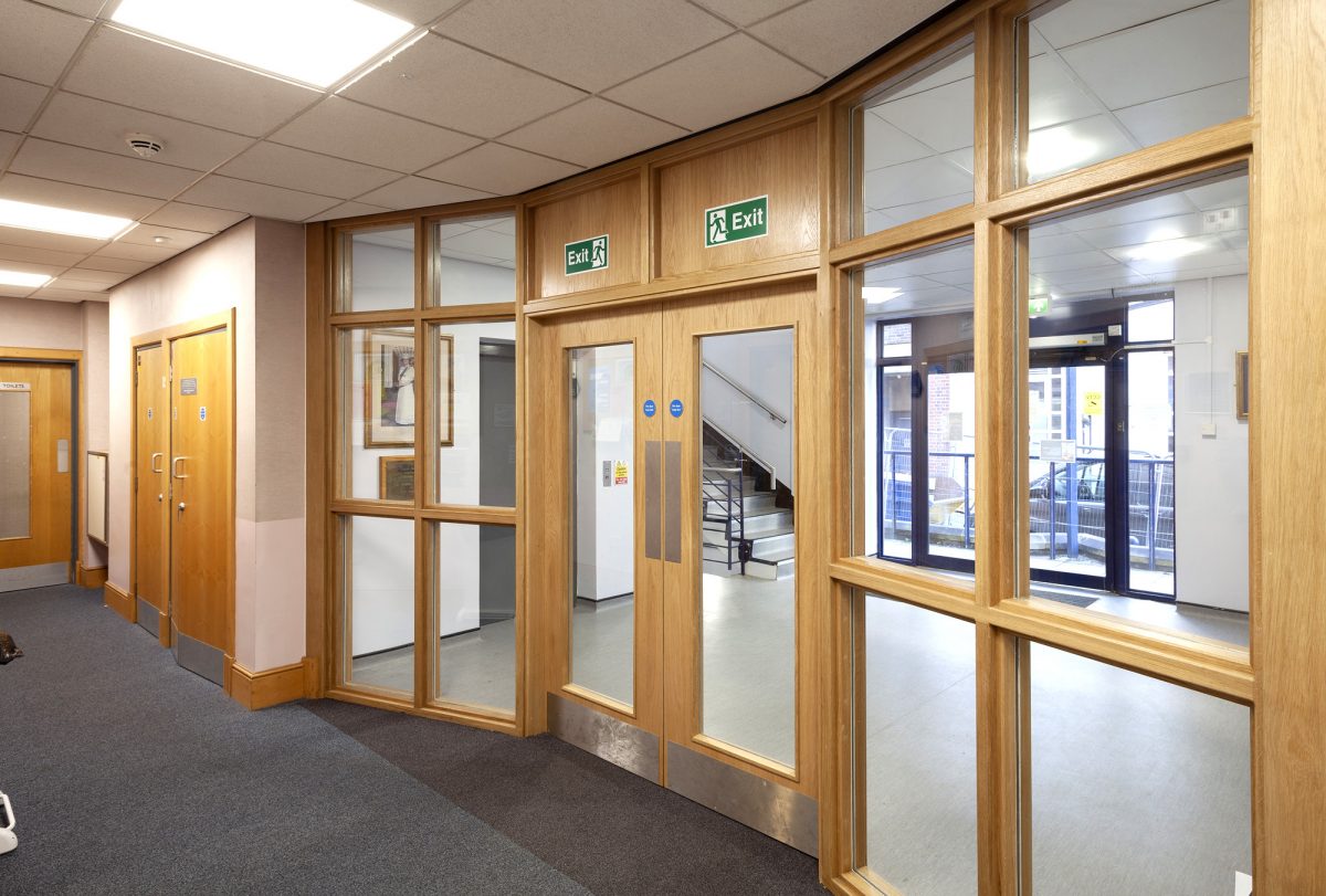 Chapter House interior communal space, Bristol Dental Hospital
