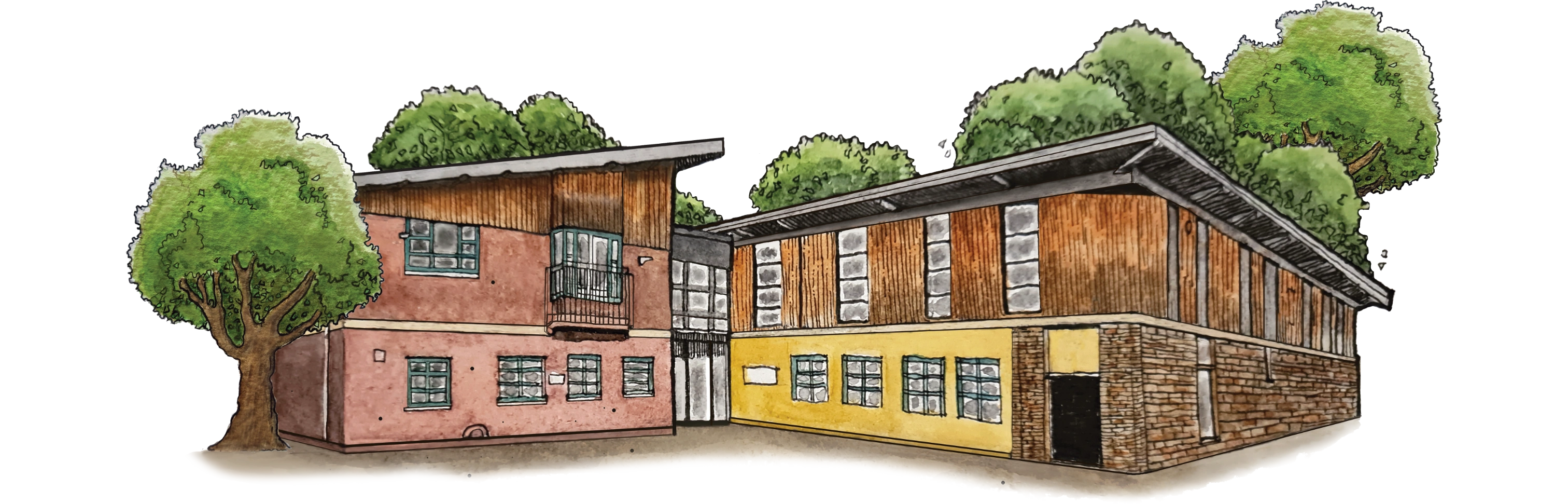 Watercolour illustration of the Charlotte Keel Medical Practice building exterior (homepage hero)