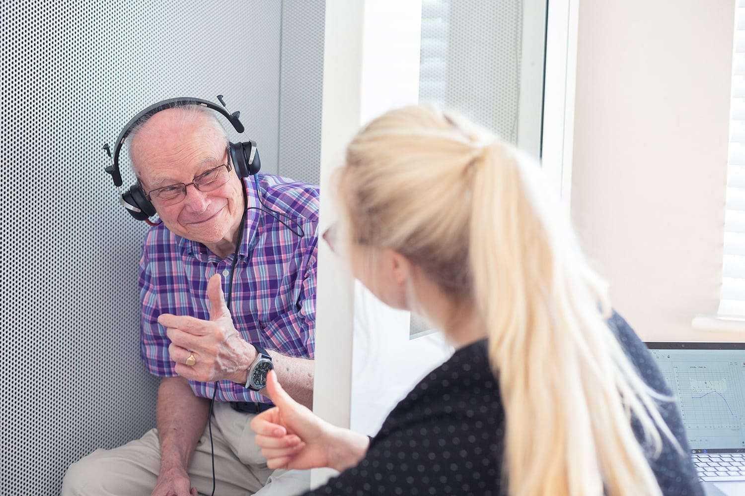 Hearing aid test at Clifton Audiology