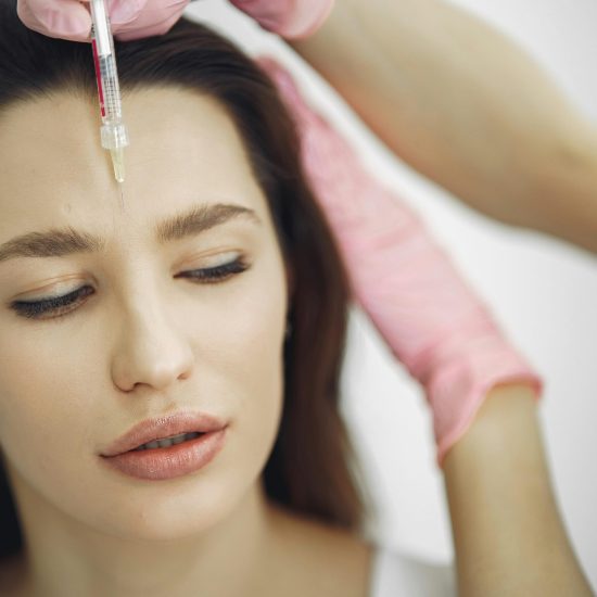 Aesthetic treatment in progress at clinic