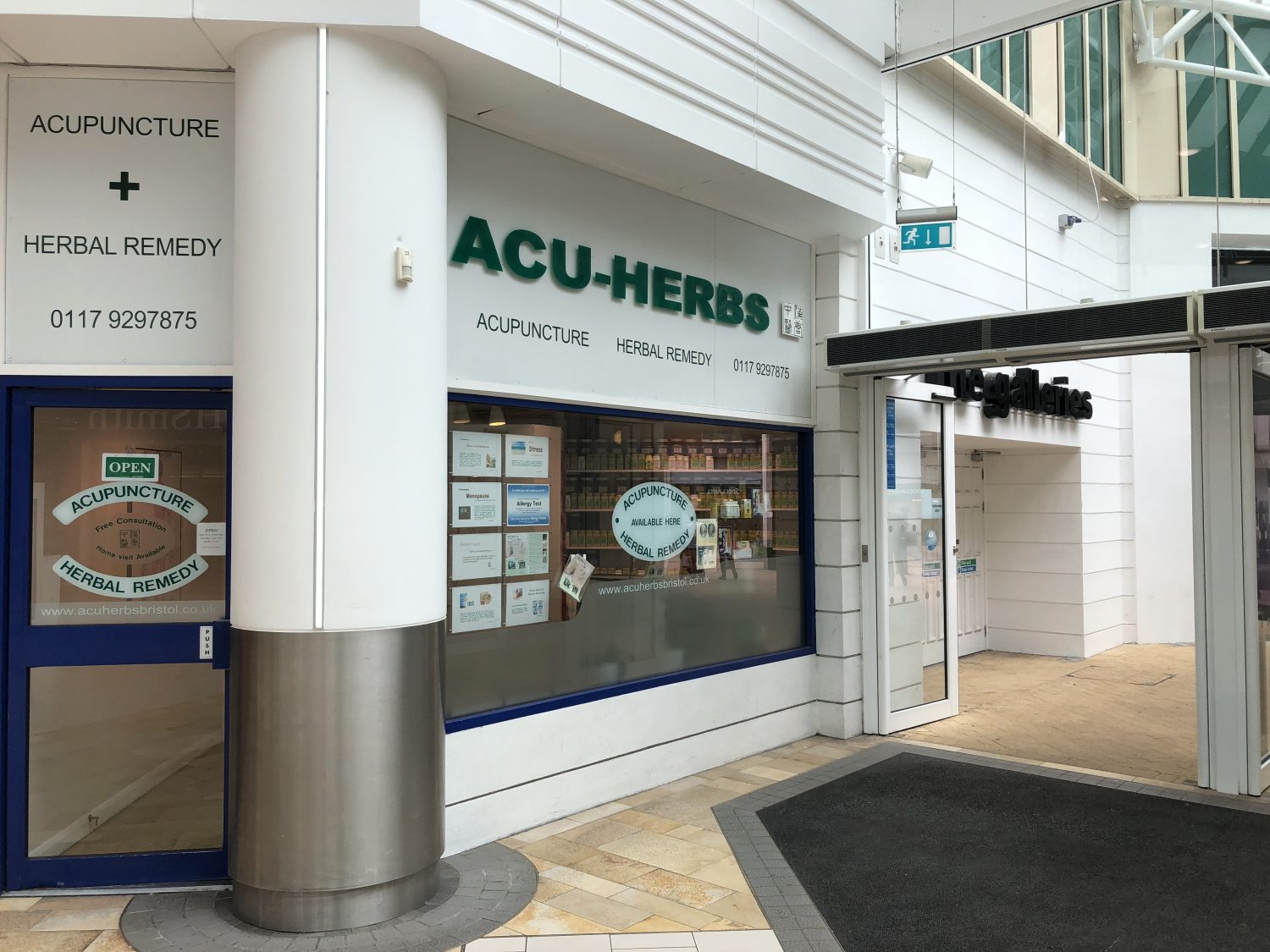 Former Acu-Herbs shopfront at The Galleries, Bristol