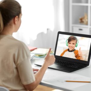 Online counselling session via video call