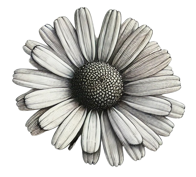 Black cohosh / daisy botanical illustration