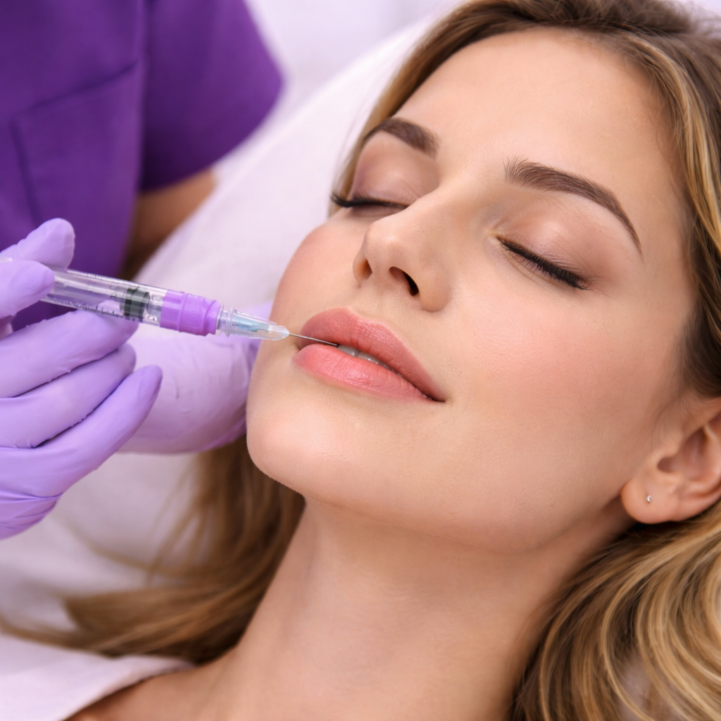 Dermal fillers treatment illustration