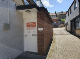 Entrance to the Dursley surgery at 48-52 Silver Street