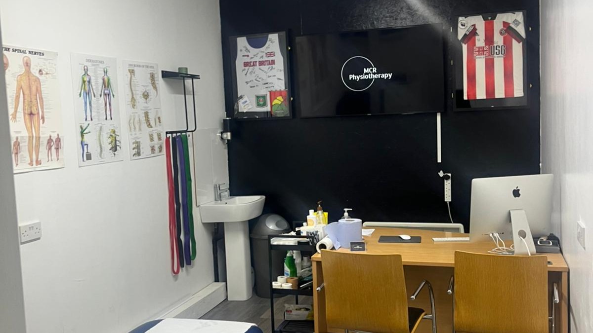 MCR Physiotherapy clinic interior and reception area