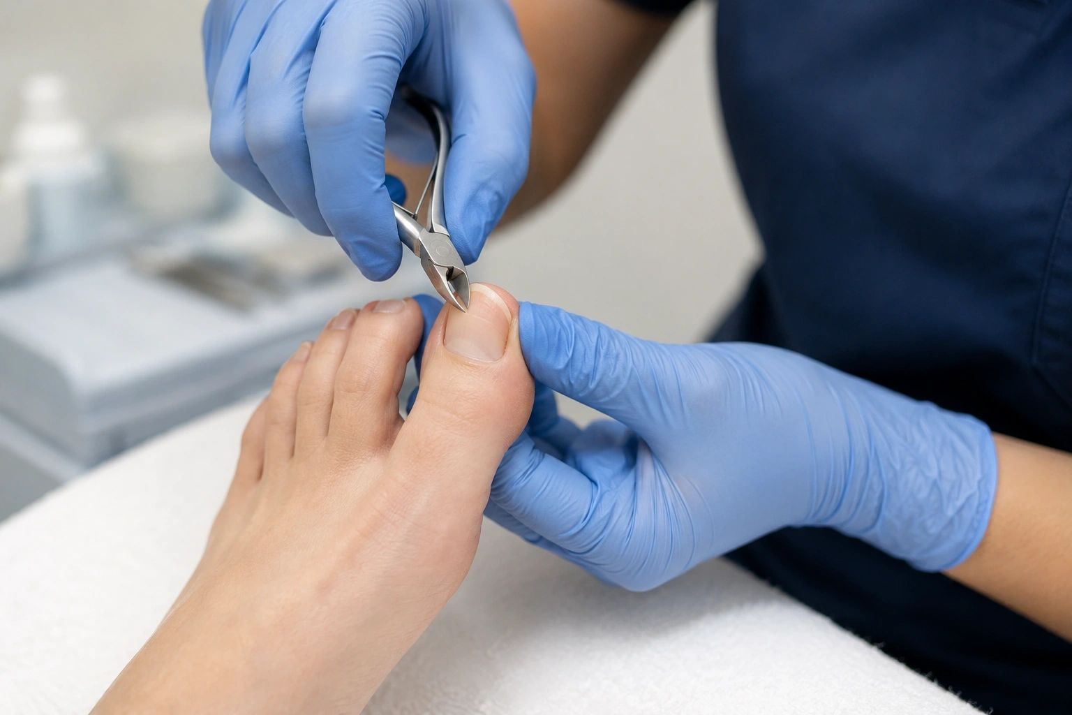 Routine podiatry foot care treatment