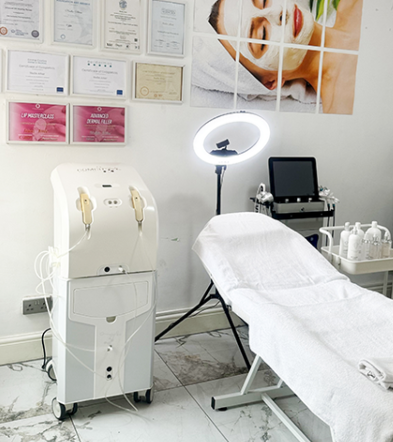 Private treatment room at Nadia's Aesthetic Clinic Manchester
