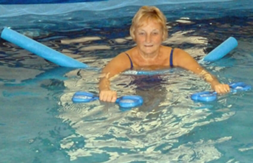 Patient in the hydrotherapy pool