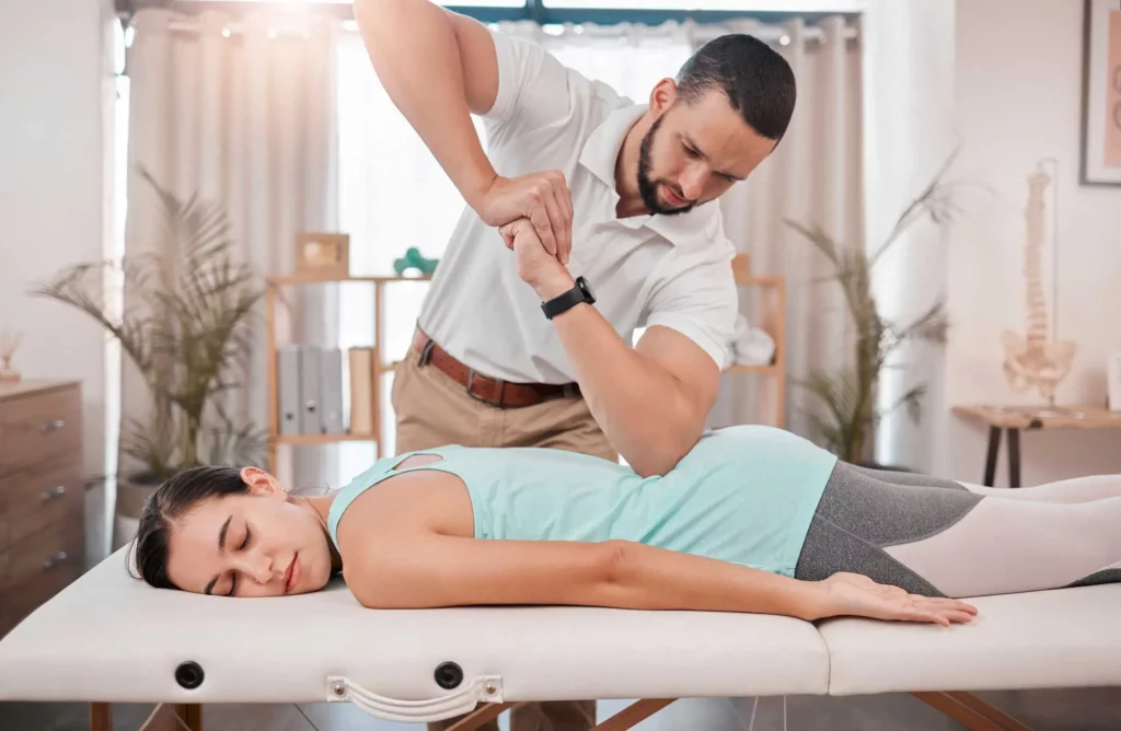 Chiropractic and massage therapy treatment session
