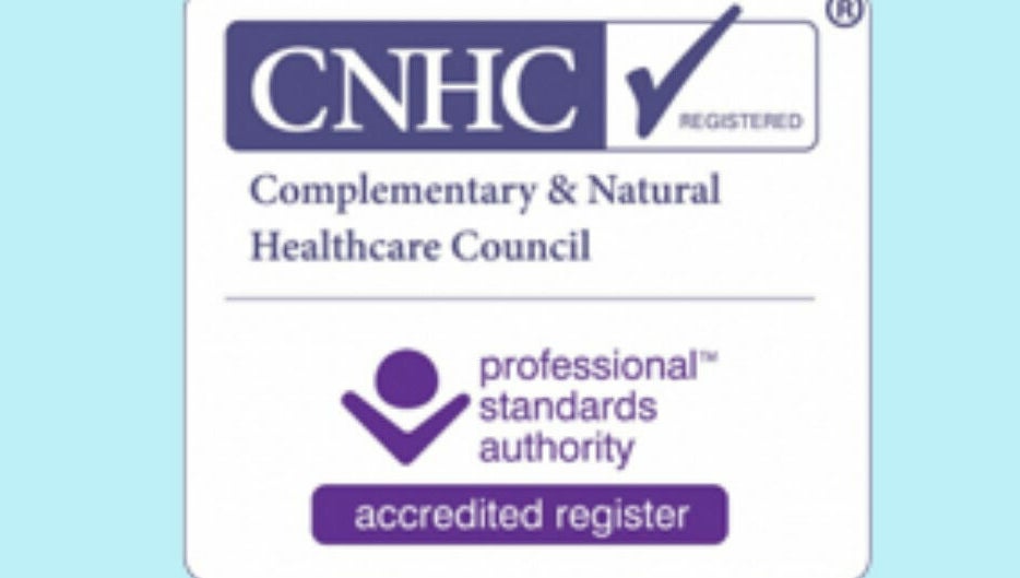 CNHC Complementary & Natural Healthcare Council accredited register / Professional Standards Authority badge