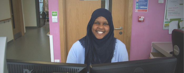 Audiology reception staff member at St Michael's Hospital