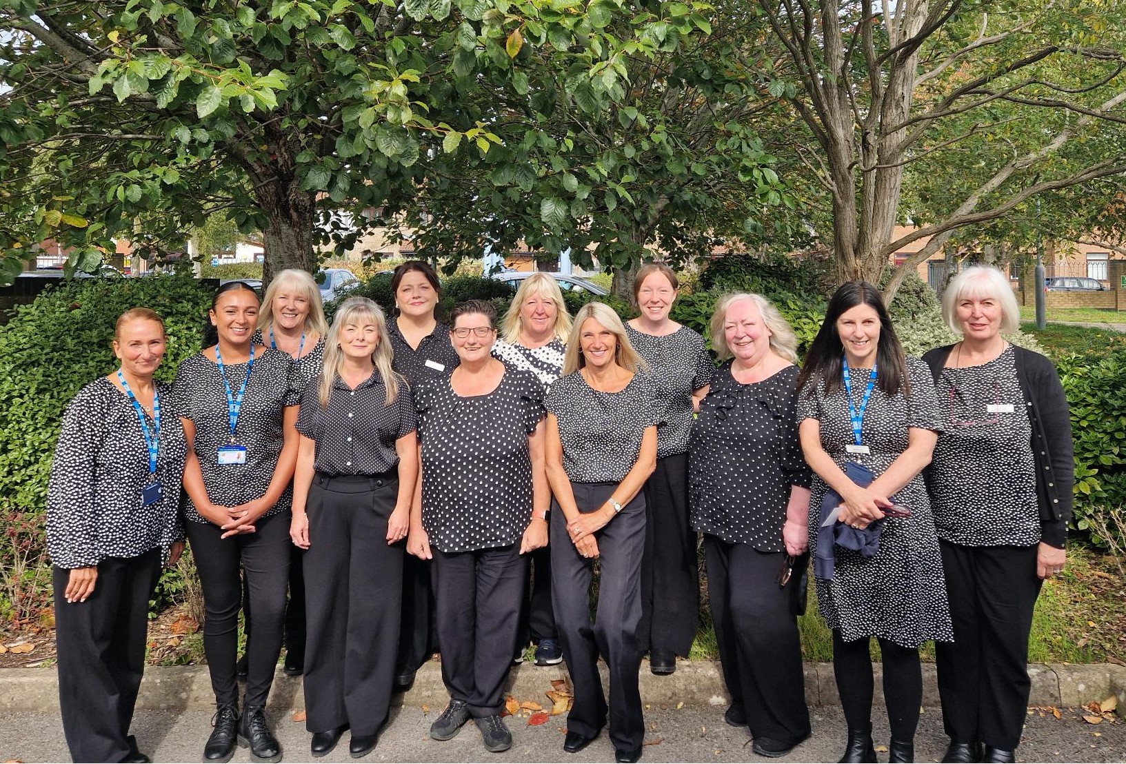 Practice / reception team group photo outside the surgery