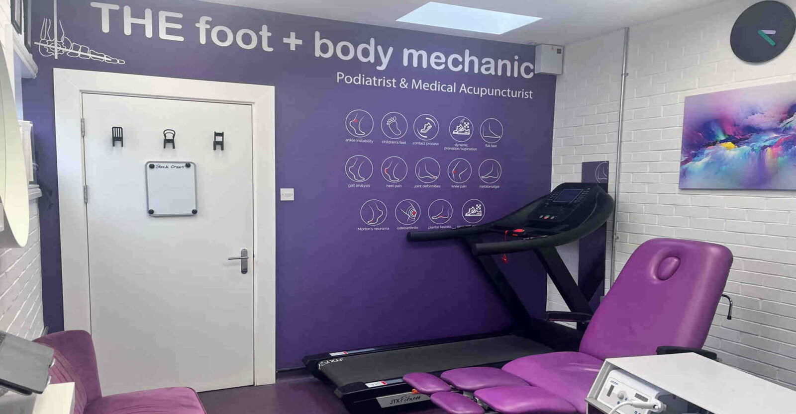 Treatment room at THE Foot and Body Mechanic