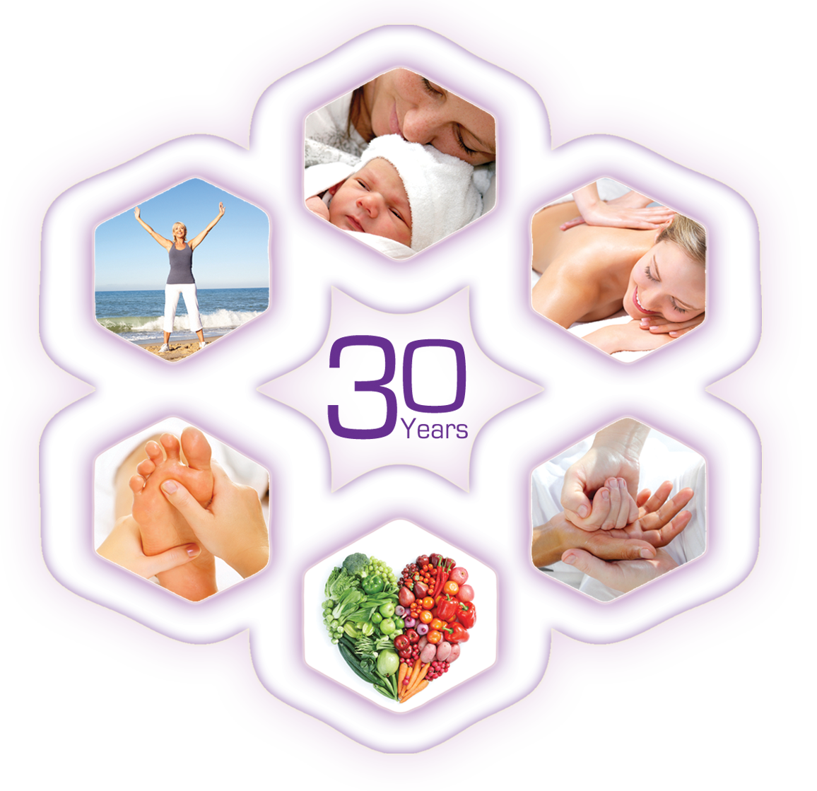 The Natural Health Clinic 30 year anniversary badge