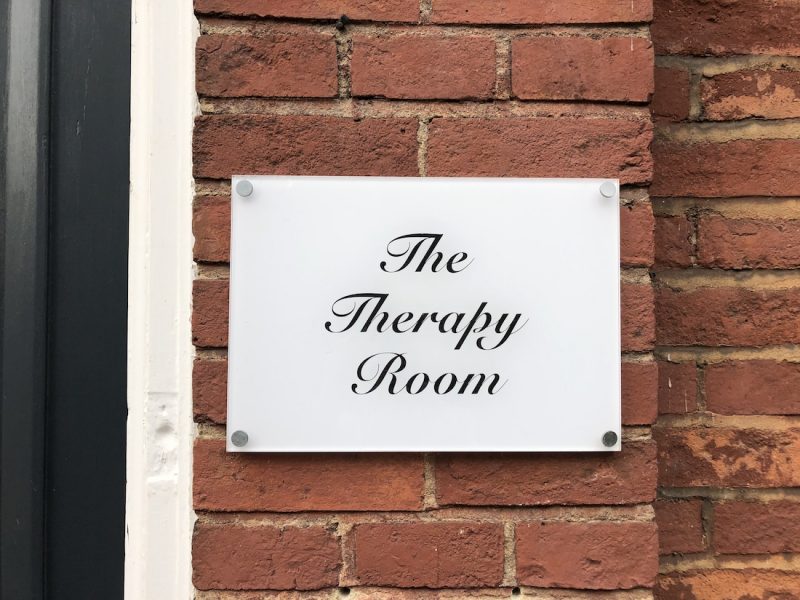 The Therapy Room signage and entrance