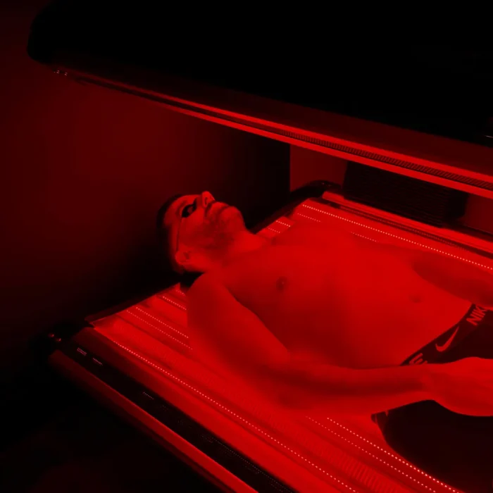 Red light therapy treatment room