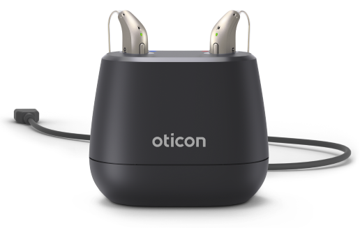 Oticon hearing aid charger with miniRITE device